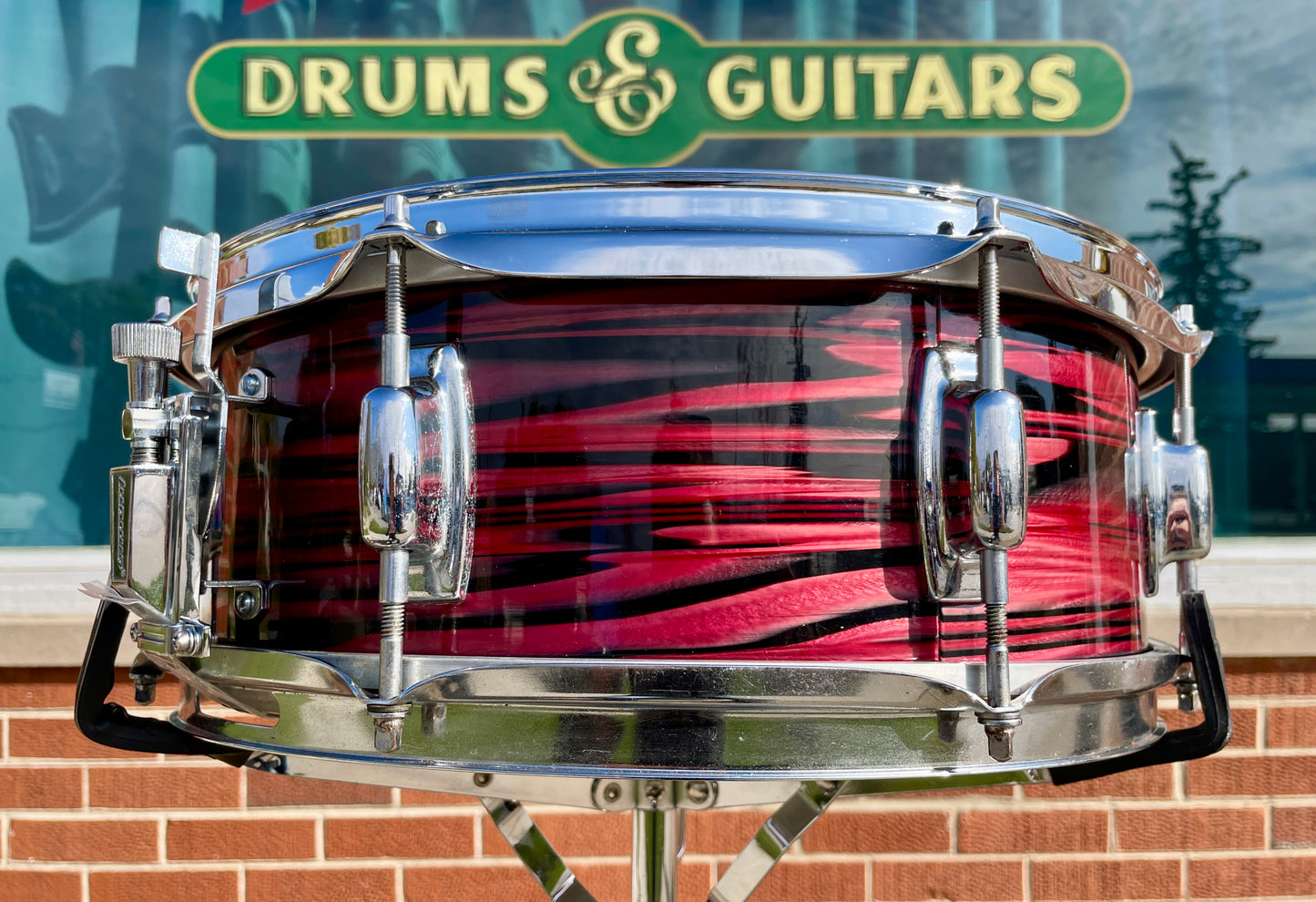 1970s Ludwig Standard 5x14 Snare Drum Ruby Red Strata