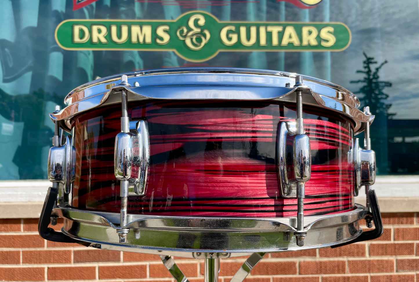 1970s Ludwig Standard 5x14 Snare Drum Ruby Red Strata