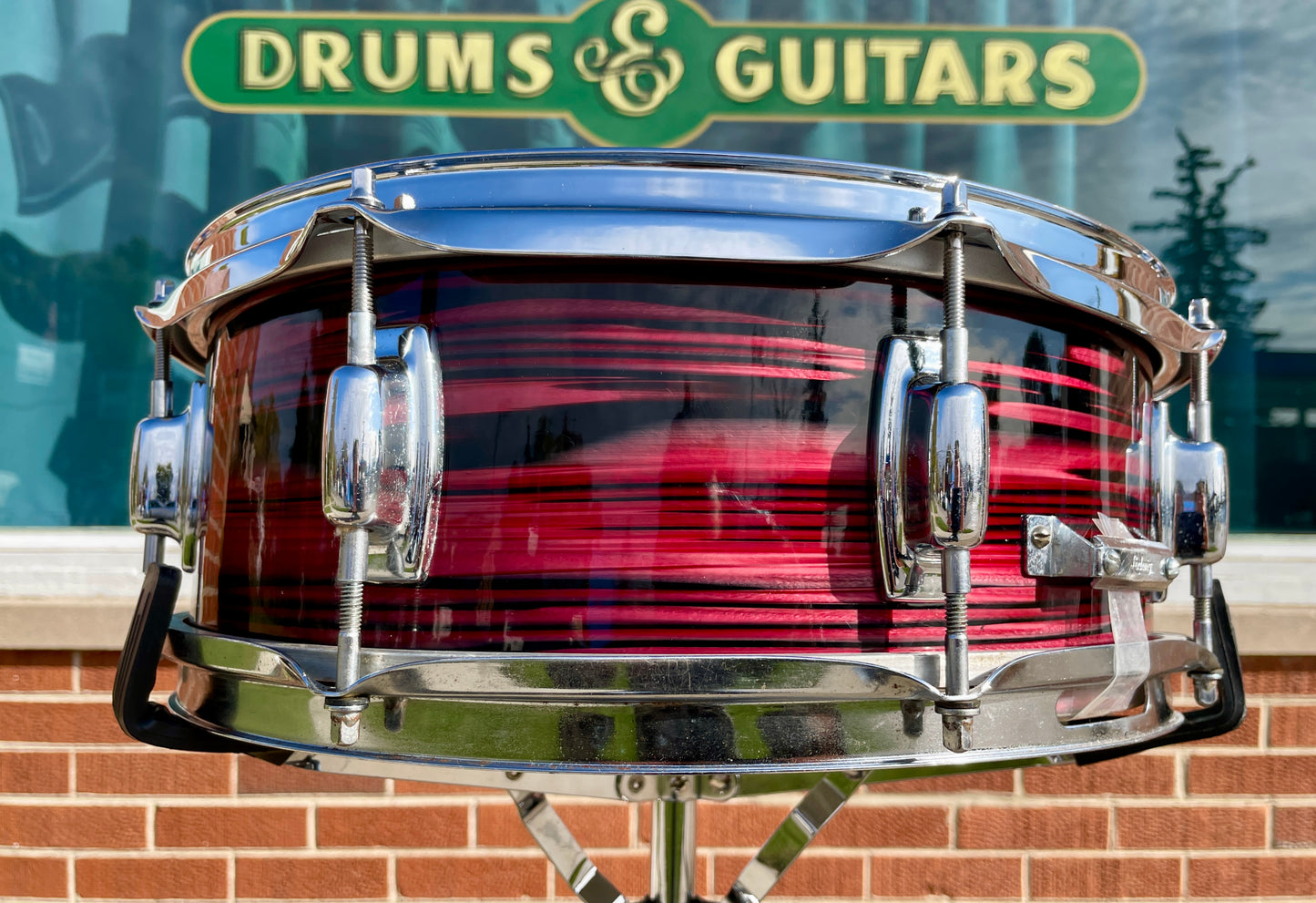 1970s Ludwig Standard 5x14 Snare Drum Ruby Red Strata