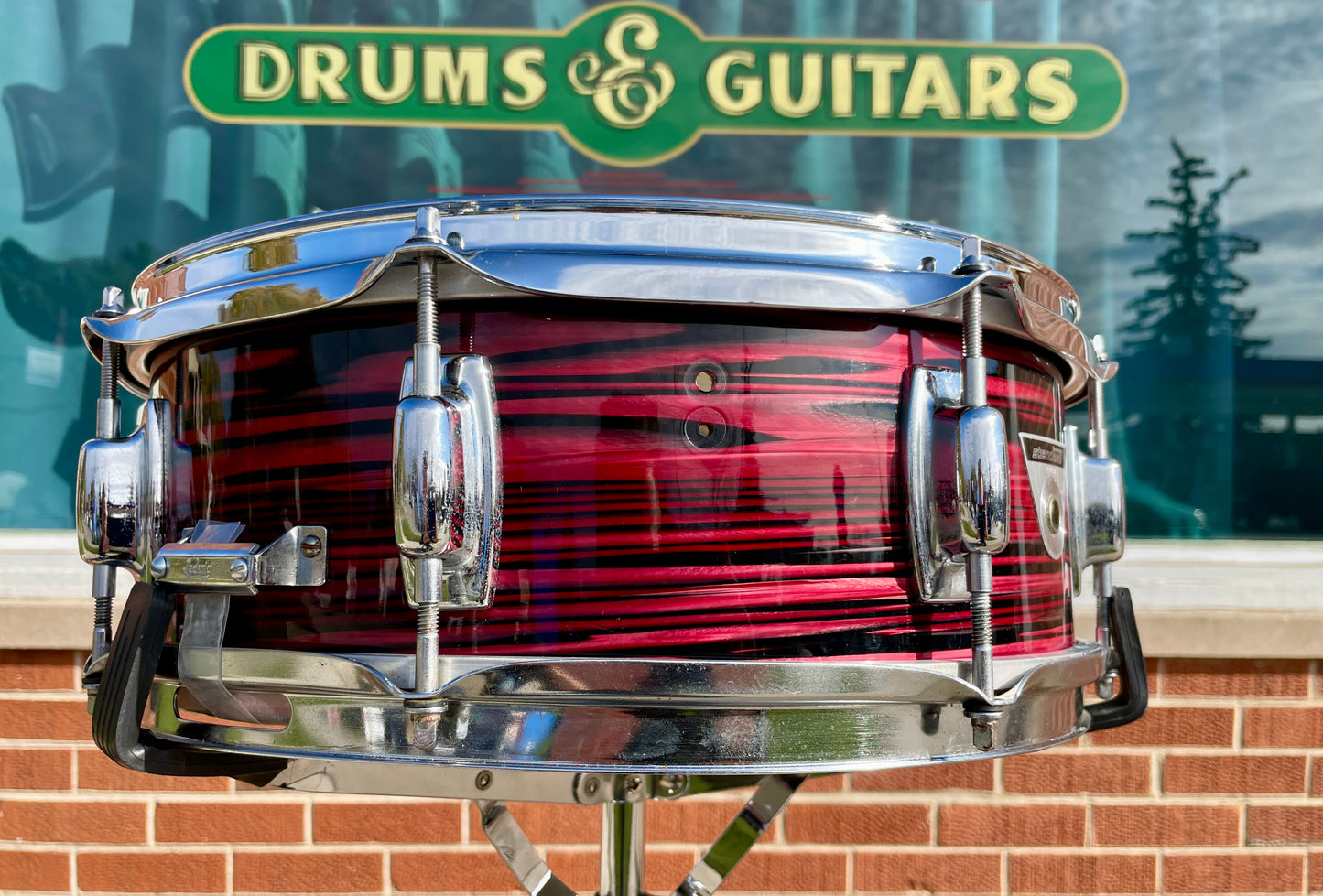 1970s Ludwig Standard 5x14 Snare Drum Ruby Red Strata