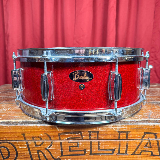 Vintage Barclay 5.5x14 Snare Drum Red Sparkle MIJ Japan