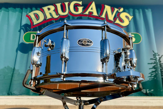 1970s Slingerland 6.5x14 Super Sound King No. 121 Snare Drum COB Chrome Over Brass