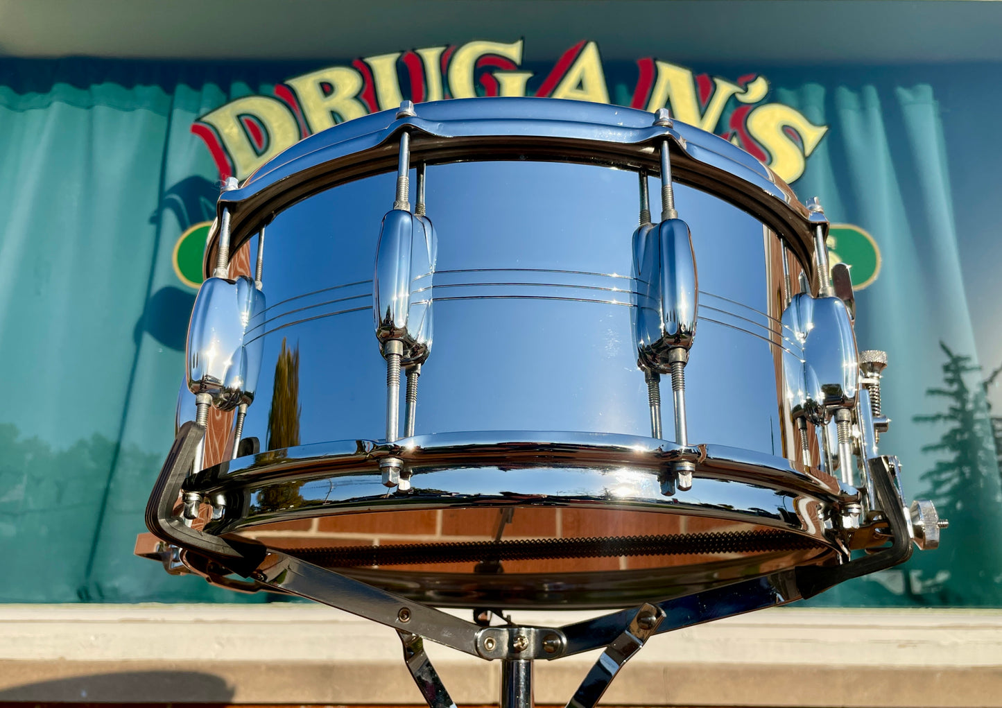 1970s Slingerland 6.5x14 Super Sound King No. 121 Snare Drum COB Chrome Over Brass