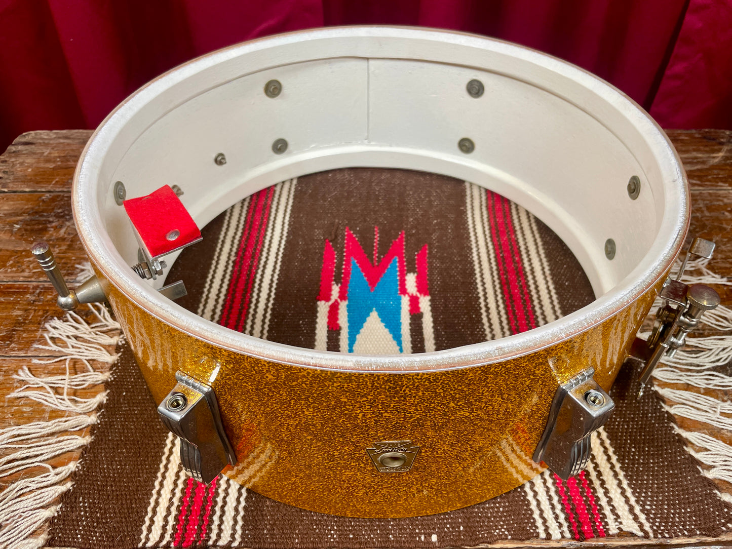 1963 Ludwig 5x14 Pioneer No. 491 Snare Drum Gold Sparkle