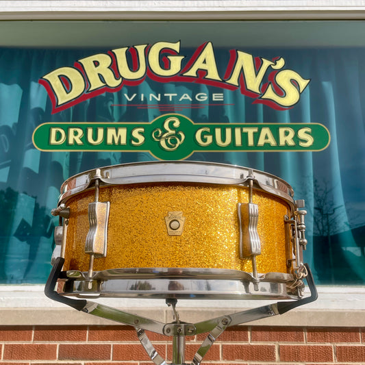 1963 Ludwig 5x14 Pioneer No. 491 Snare Drum Gold Sparkle