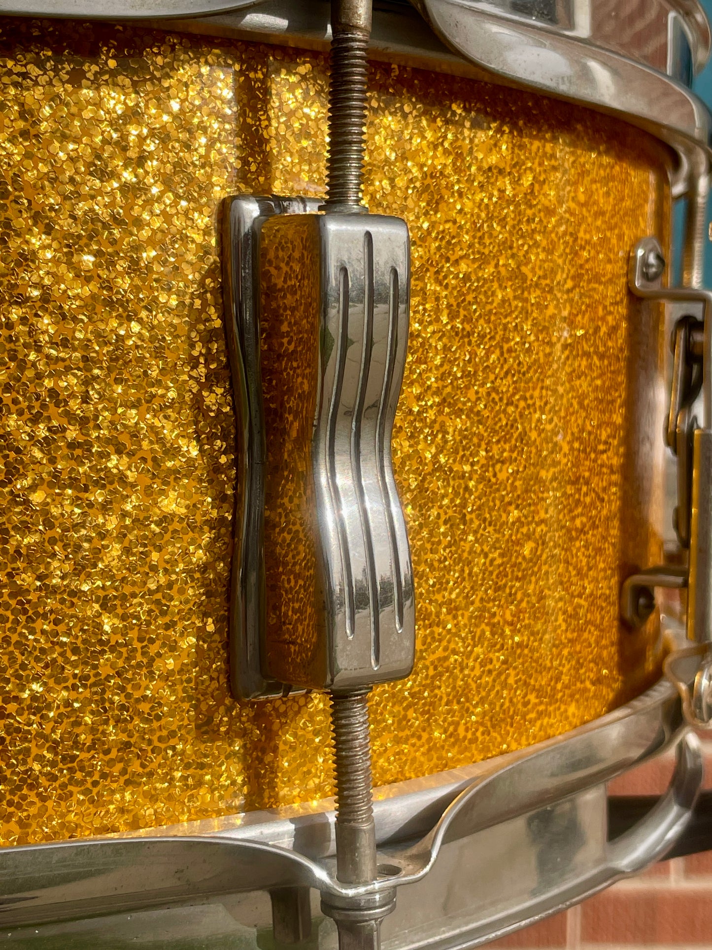 1963 Ludwig 5x14 Pioneer No. 491 Snare Drum Gold Sparkle