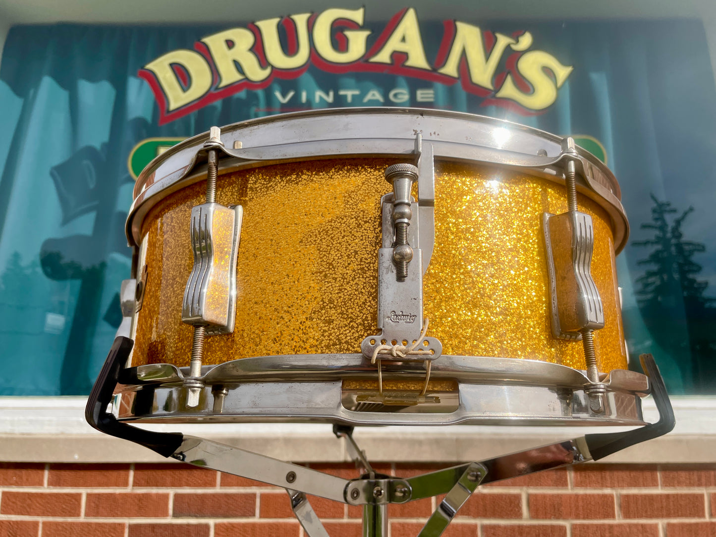 1963 Ludwig 5x14 Pioneer No. 491 Snare Drum Gold Sparkle