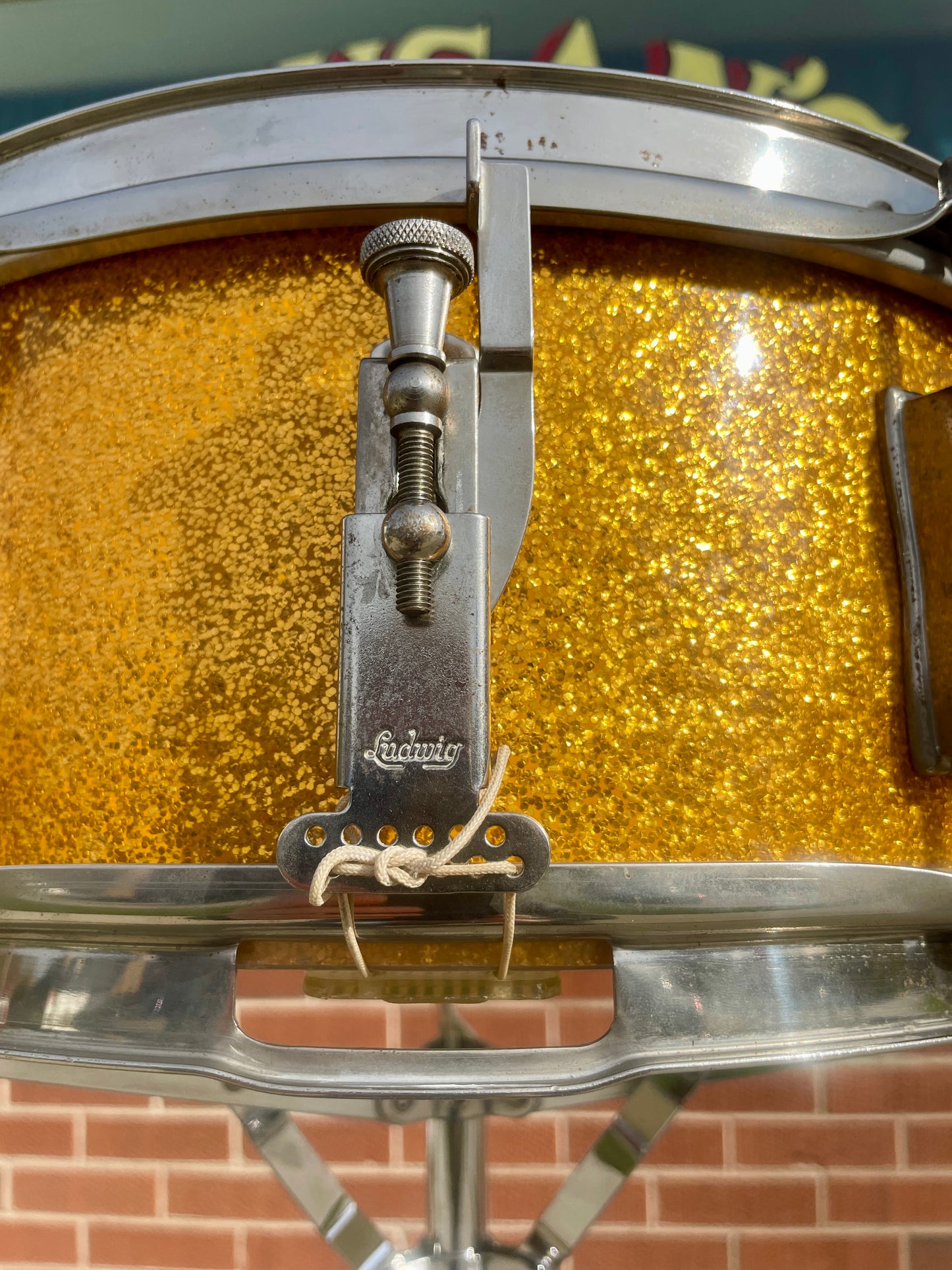 1963 Ludwig 5x14 Pioneer No. 491 Snare Drum Gold Sparkle
