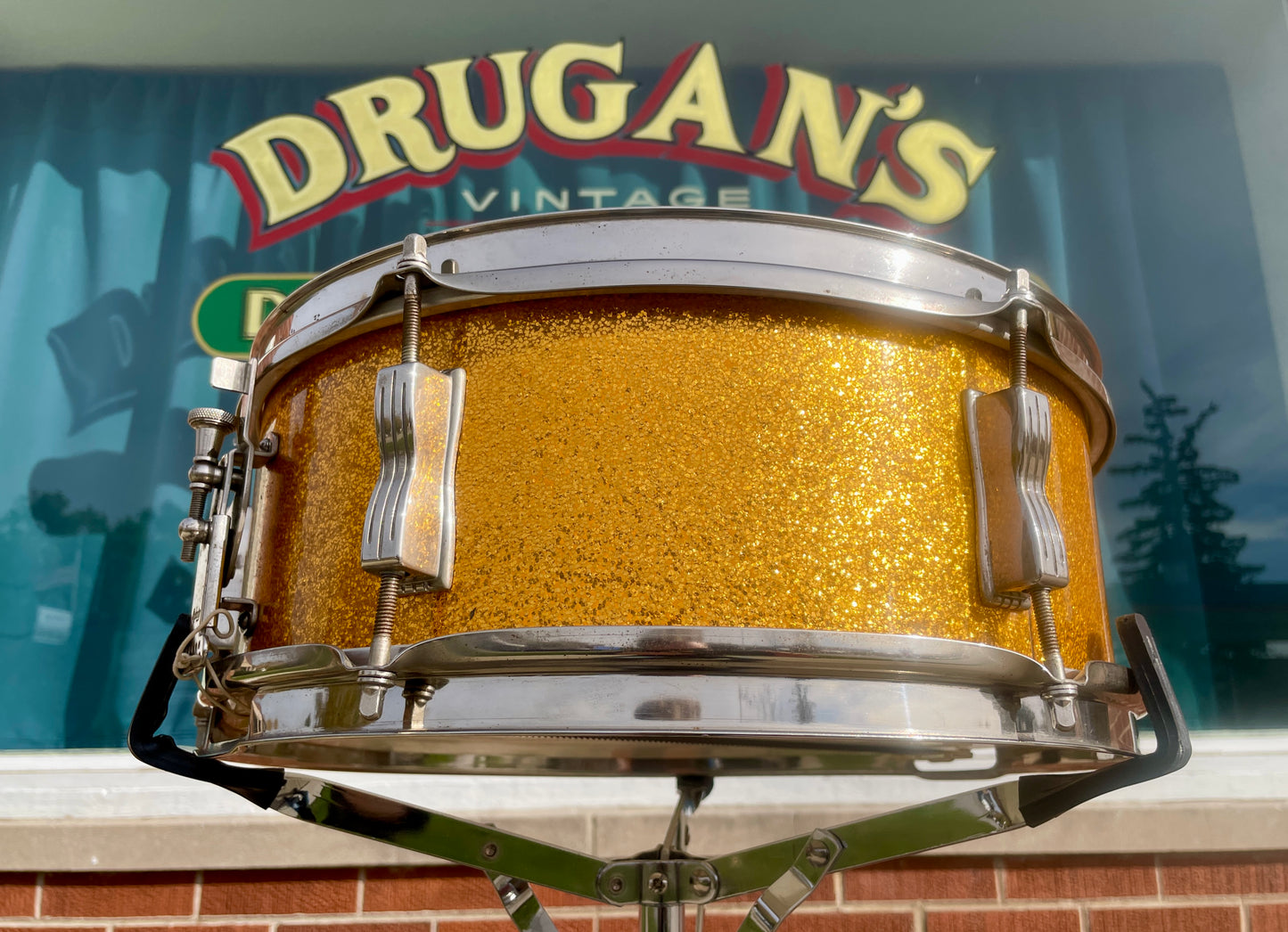 1963 Ludwig 5x14 Pioneer No. 491 Snare Drum Gold Sparkle