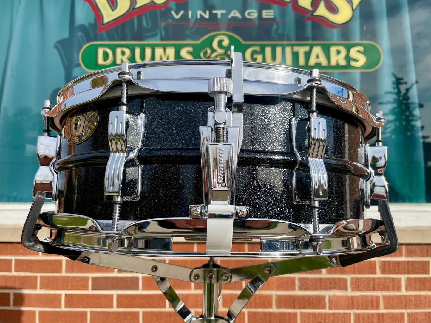 Ludwig 5x14 NOS 100th Anniversary Black Galaxy Acrolite Snare Drum Blackrolite