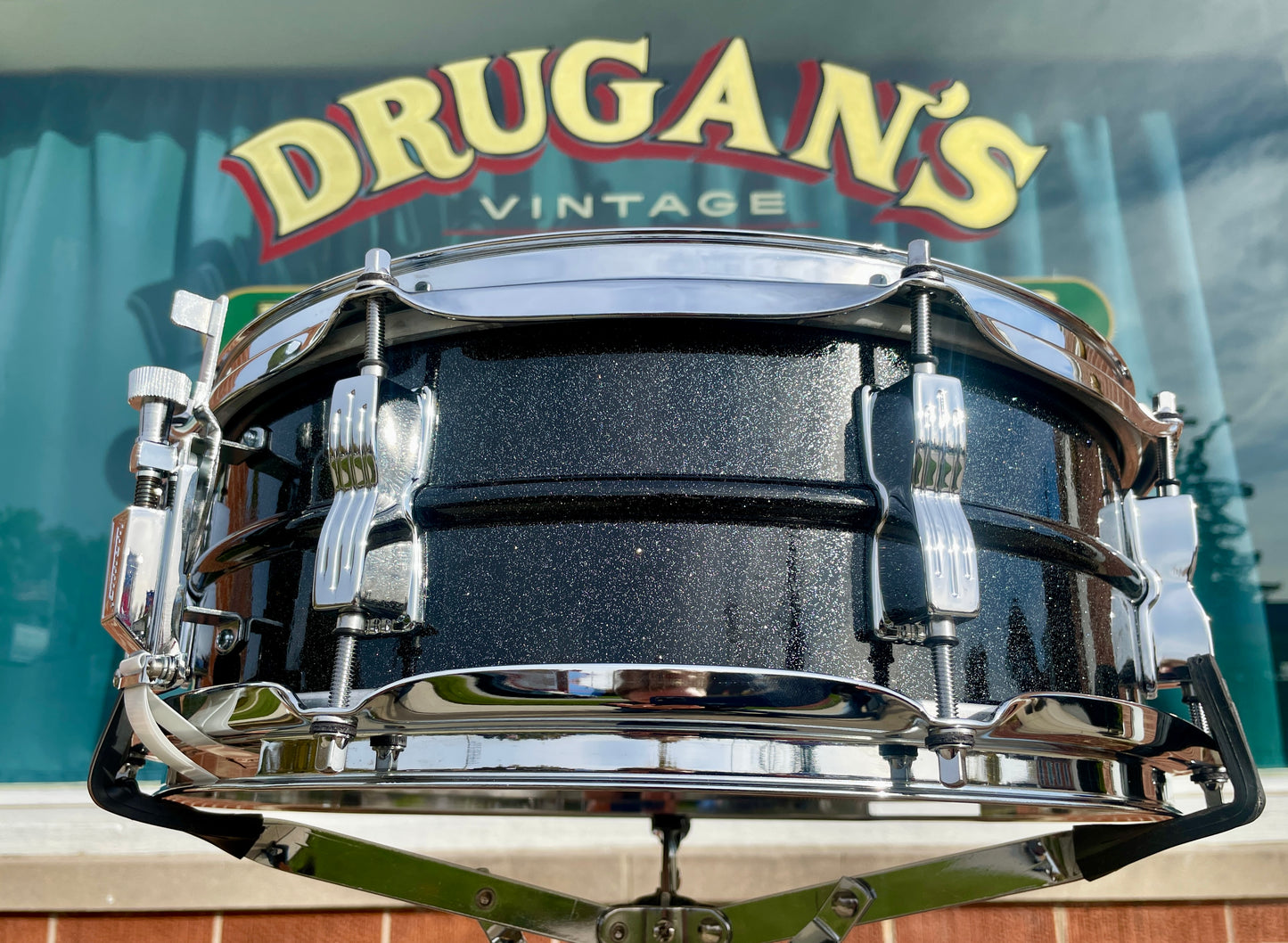 Ludwig 5x14 NOS 100th Anniversary Black Galaxy Acrolite Snare Drum Blackrolite