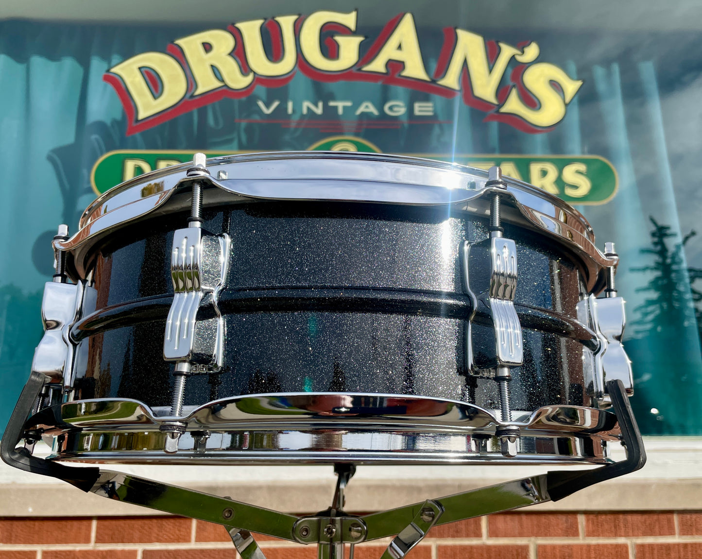 Ludwig 5x14 NOS 100th Anniversary Black Galaxy Acrolite Snare Drum Blackrolite