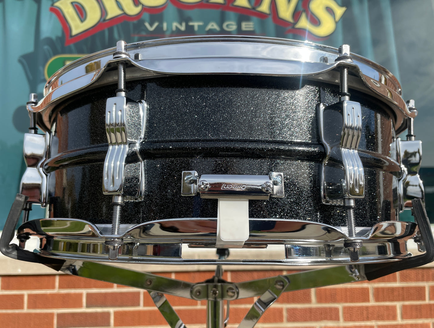 Ludwig 5x14 NOS 100th Anniversary Black Galaxy Acrolite Snare Drum Blackrolite