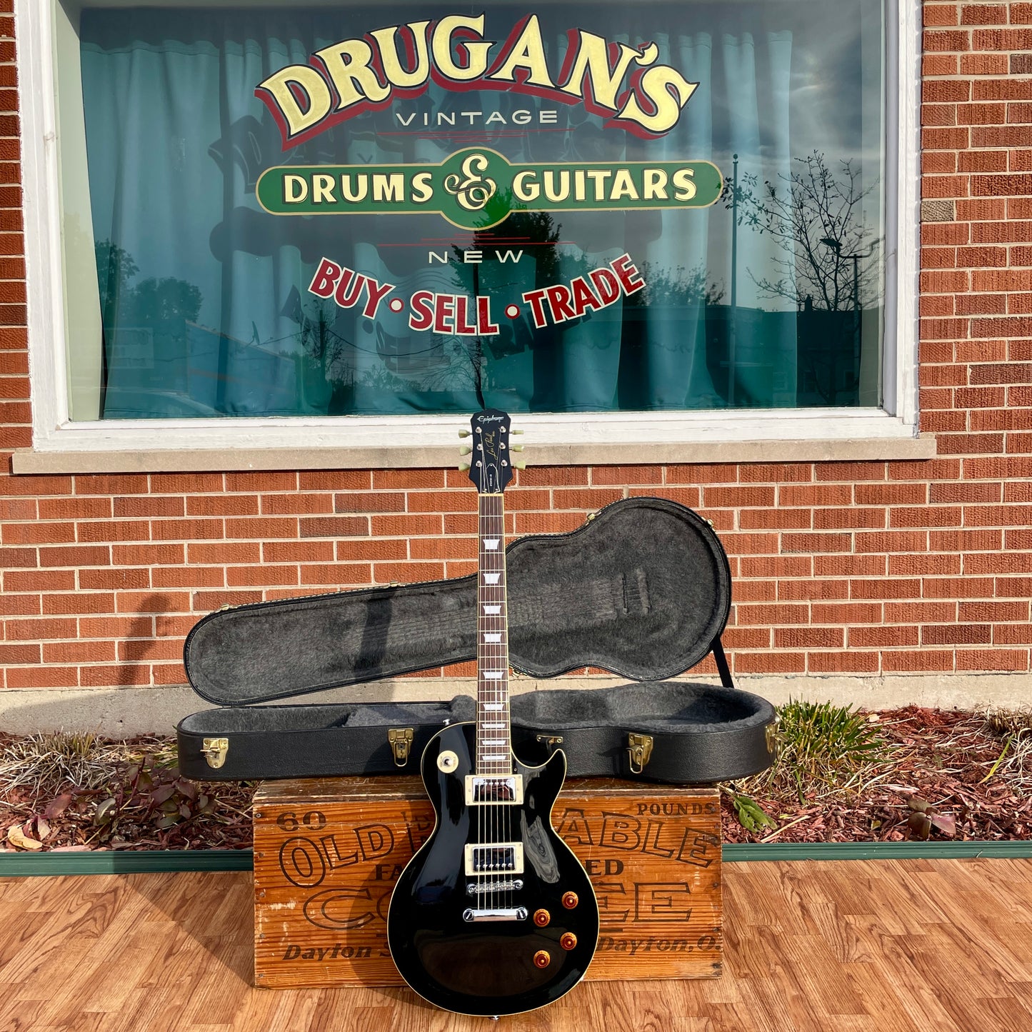 2006 Epiphone Les Paul Standard Electric Guitar Ebony w/ OHSC