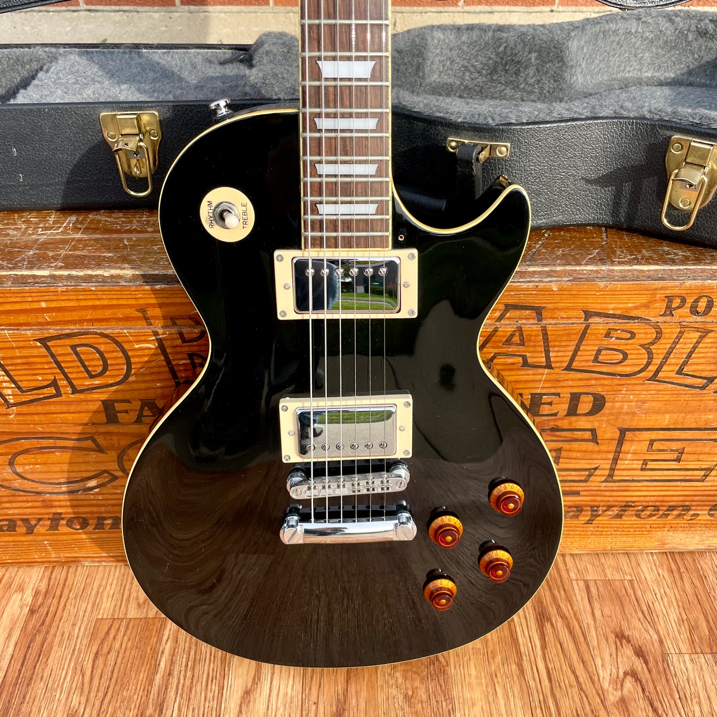 2006 Epiphone Les Paul Standard Electric Guitar Ebony w/ OHSC