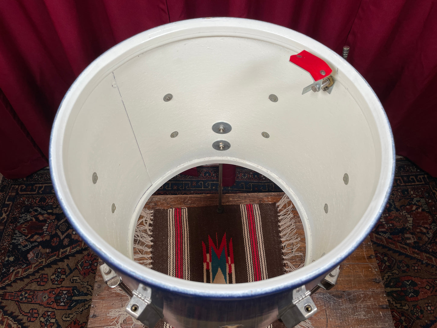 1960s Ludwig 14x14 Floor Tom Drum Silver/Blue Duco