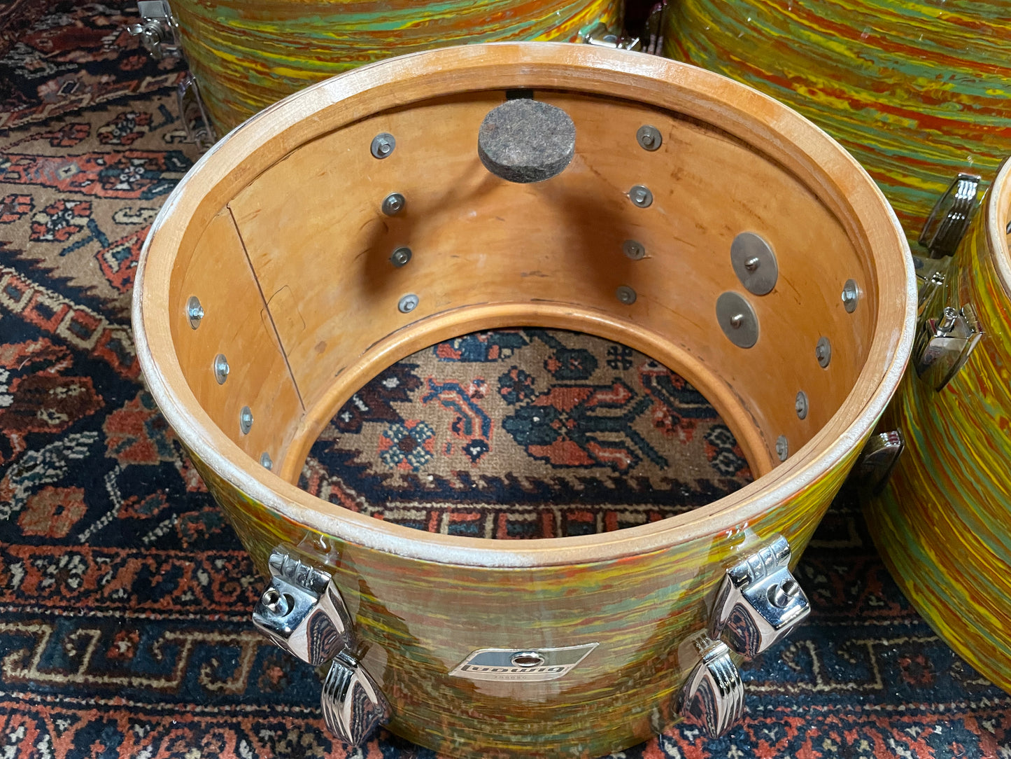 1970s Ludwig Big Beat Drum Set Citrus Mod 22/12/13/16 Bun E. Carlos