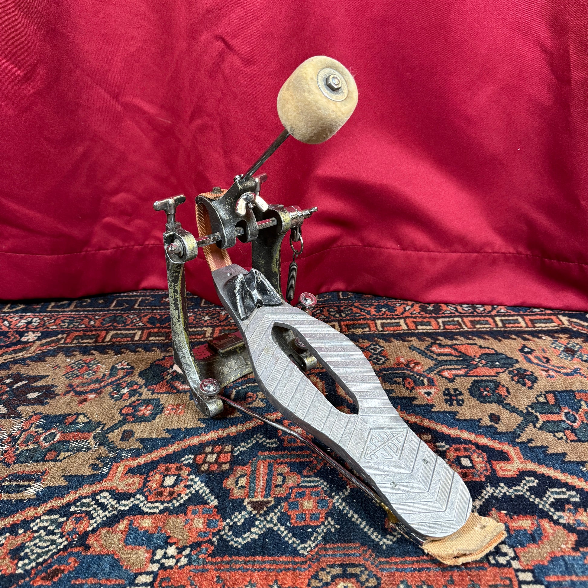 asba caroline bass drum pedal 1970s ASBA Caroline Bass Drum Pedal – Drugan's Drums & Guitars