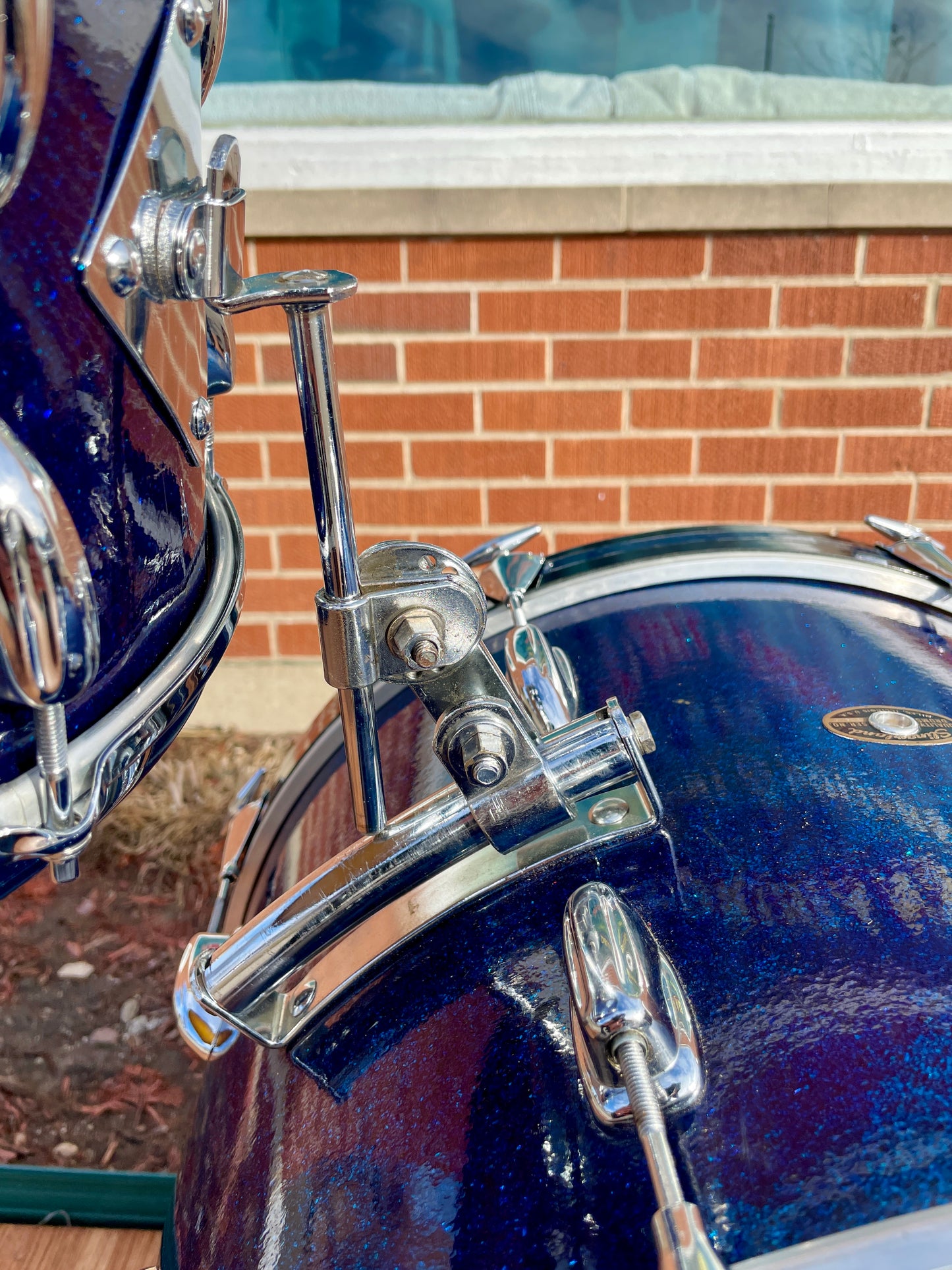 1963 Slingerland Modern Jazz Outfit Drum Set Blue Glass Glitter Sparkle 20/12/14/5.5x14 Bop