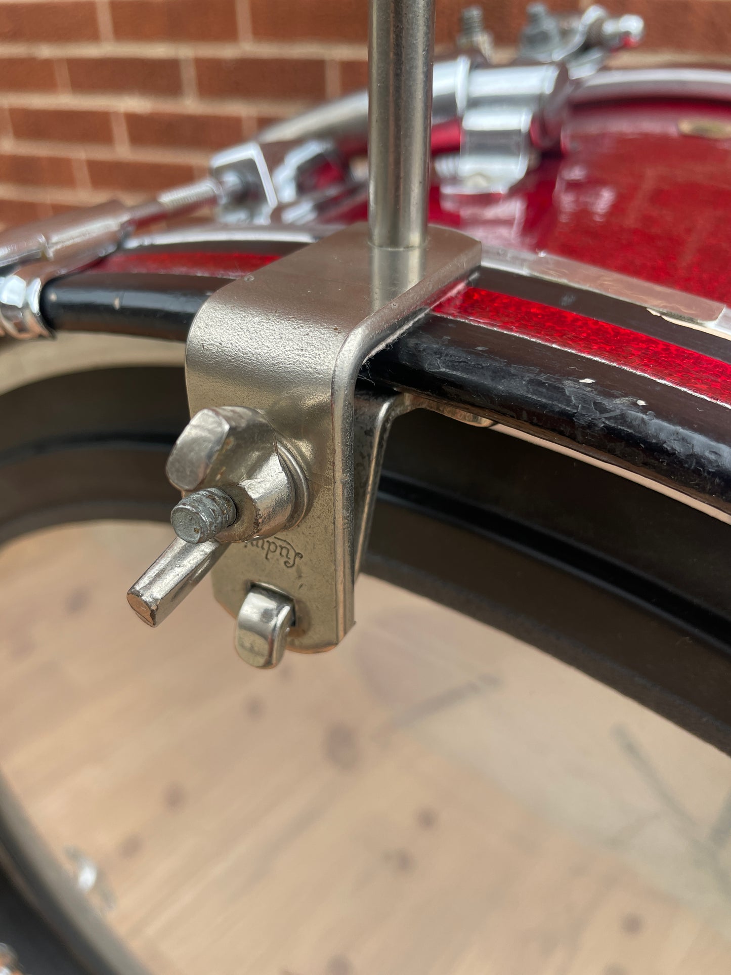 1960s Ludwig 5" Golden Tone No. 129 Cow Bell w/ Cowbell Holder No. 133 Script Logo