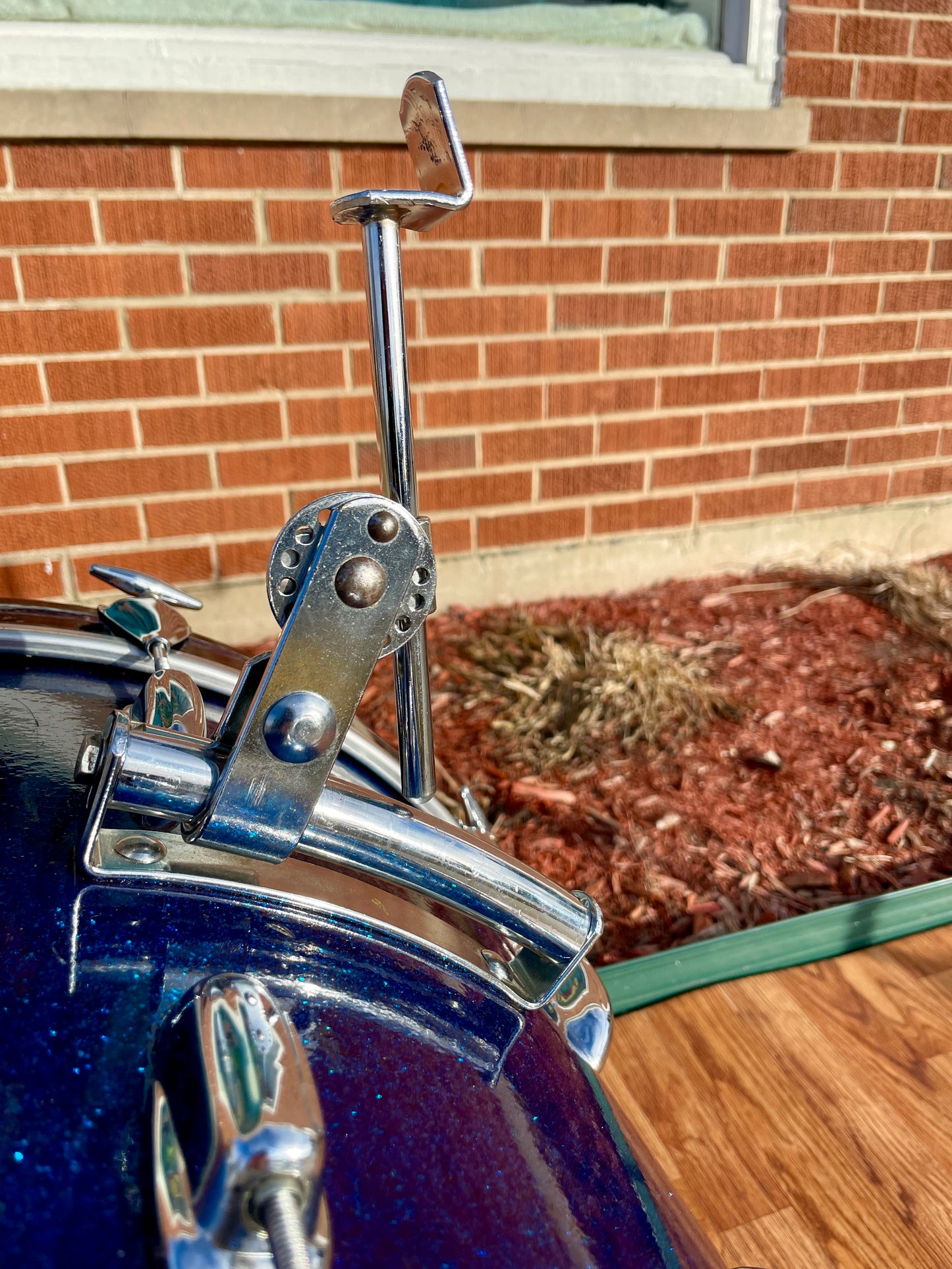 1963 Slingerland Modern Jazz Outfit Drum Set Blue Glass Glitter Sparkle 20/12/14/5.5x14 Bop