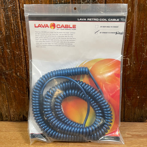 Lava 20 Foot Retro Coil Instrument Cable NOS Straight to Silent Straight