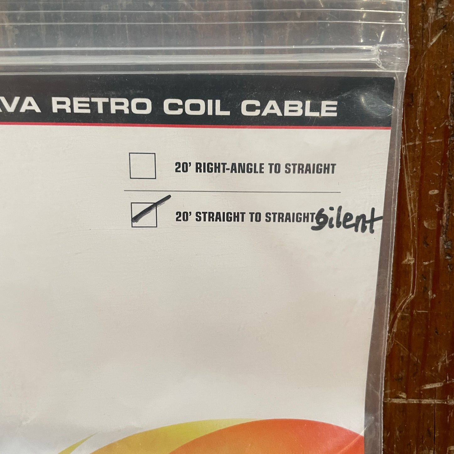 Lava 20 Foot Retro Coil Instrument Cable NOS Straight to Silent Straight