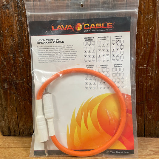 Lava Tephra 2 Foot Speaker Cable NOS Straight to Straight