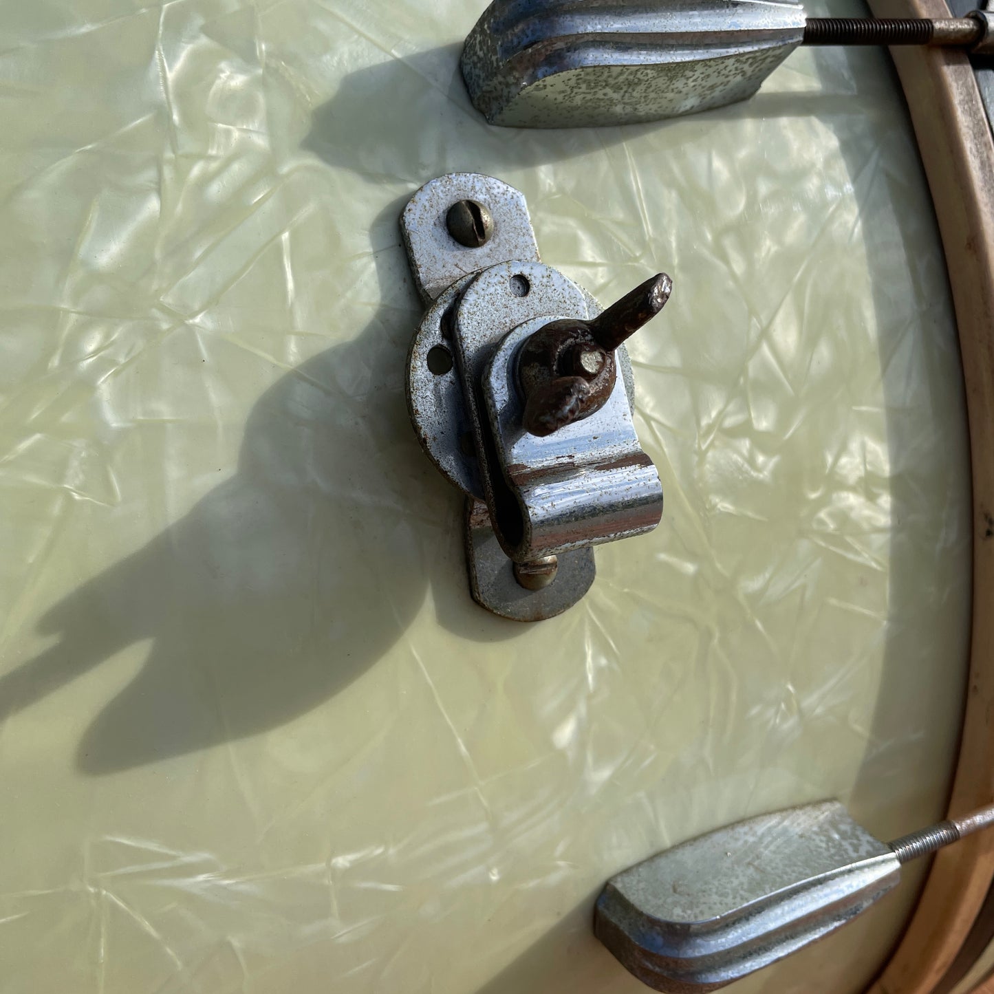 1950s Slingerland Radio King 14x22 Bass Drum White Marine Pearl