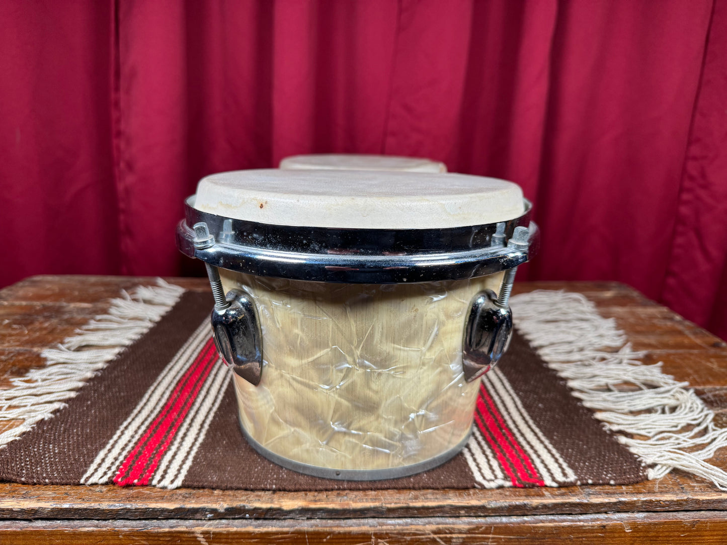 Vintage MIJ Bongos White Marine Pearl Made In Japan