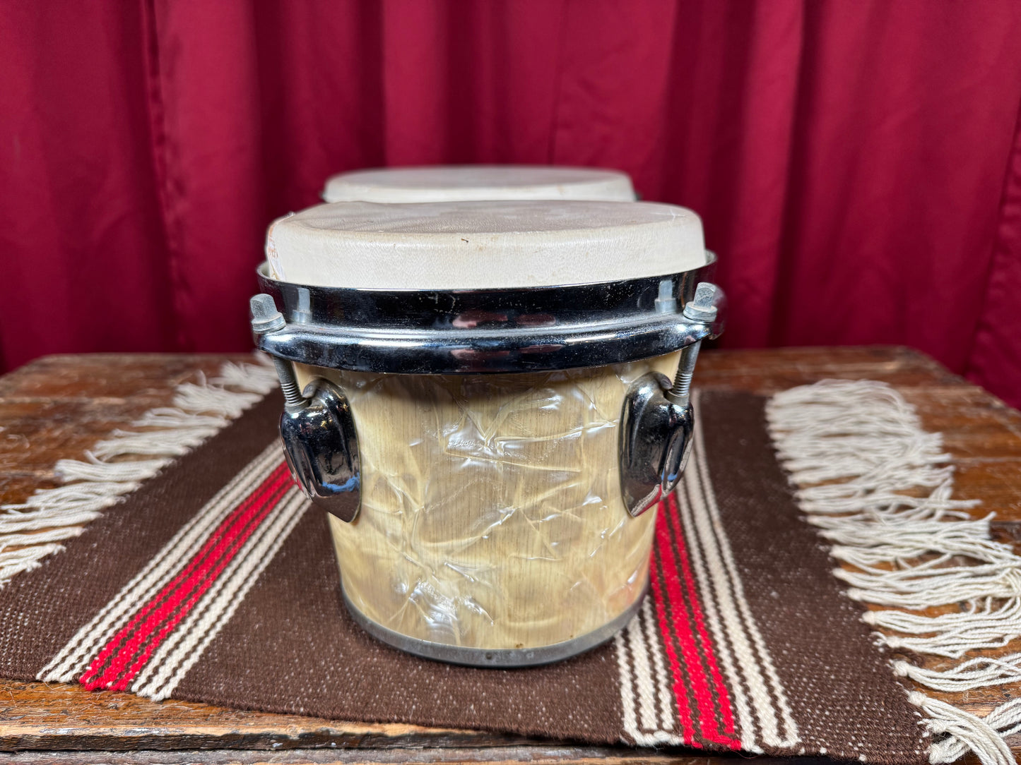 Vintage MIJ Bongos White Marine Pearl Made In Japan