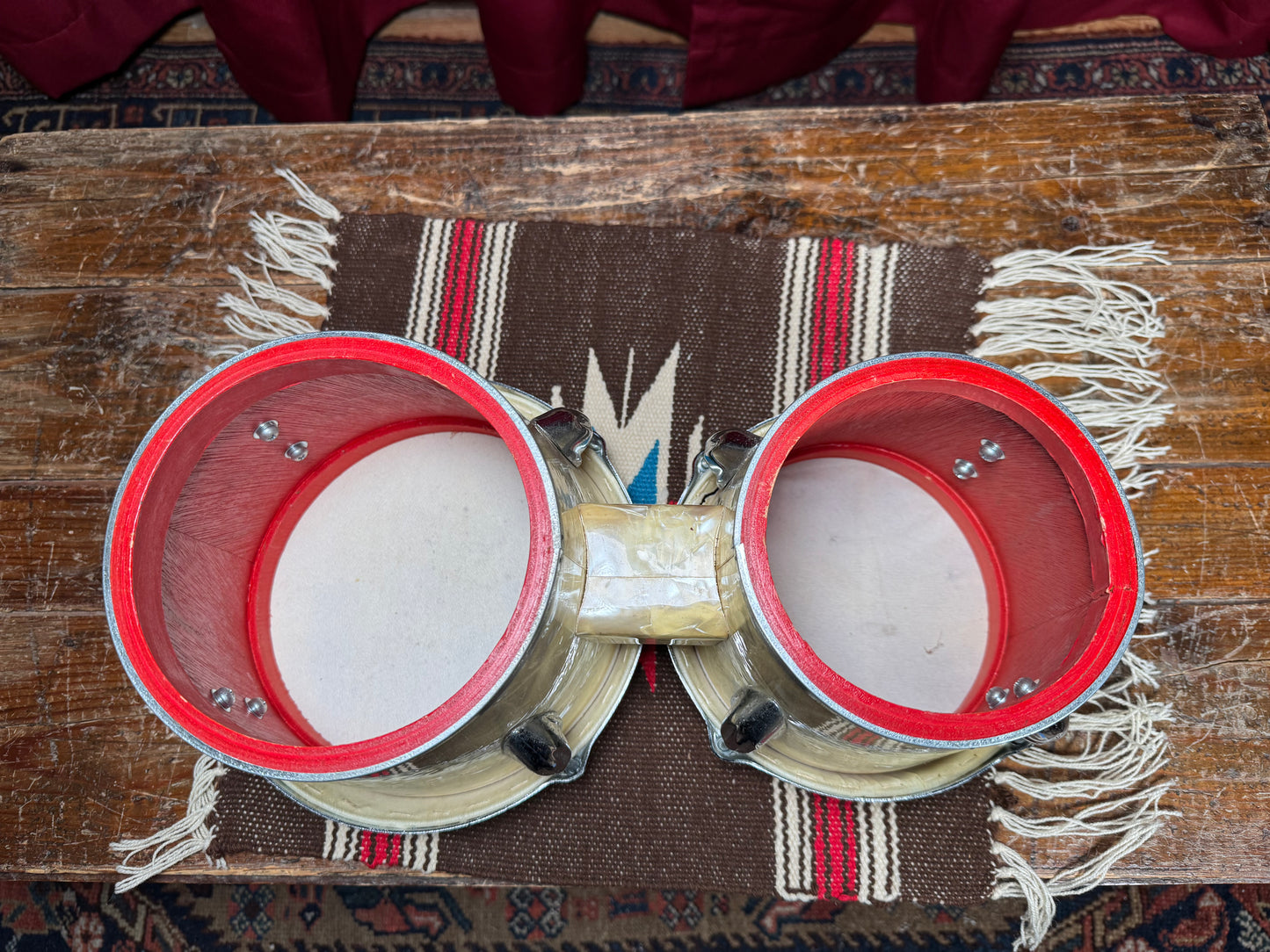 Vintage MIJ Bongos White Marine Pearl Made In Japan