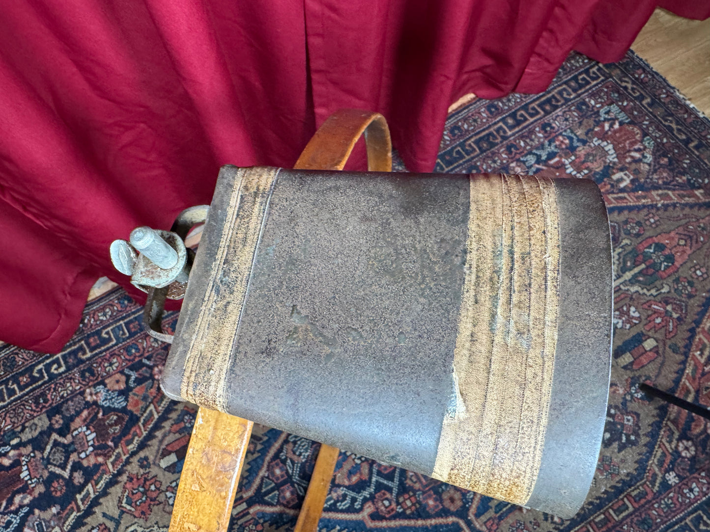 1940s-1950s Ludwig 6" Cow Bell w/ Bass Drum Hoop Mount