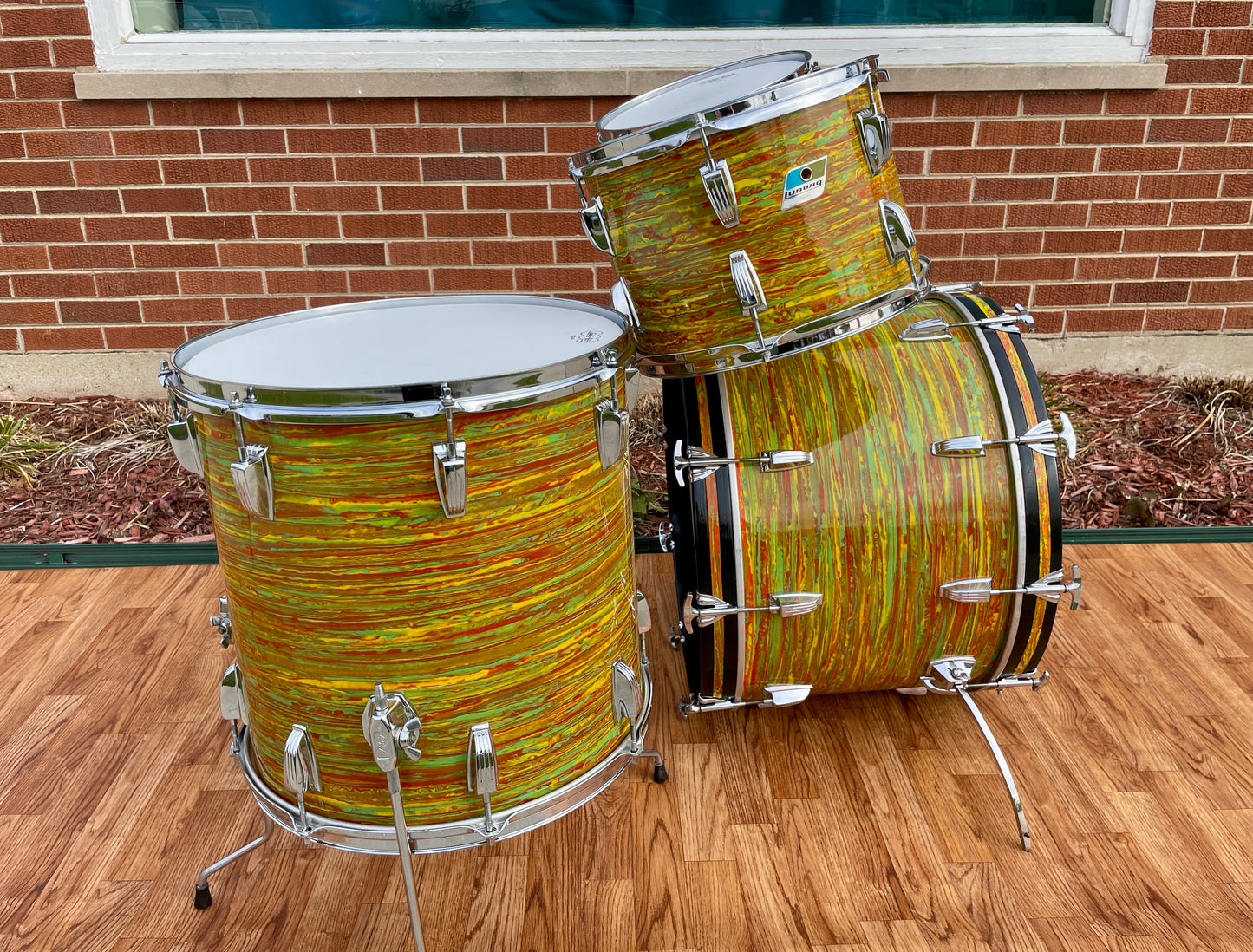 1970s Ludwig Big Beat Drum Set Citrus Mod 22/12/13/16 Bun E. Carlos