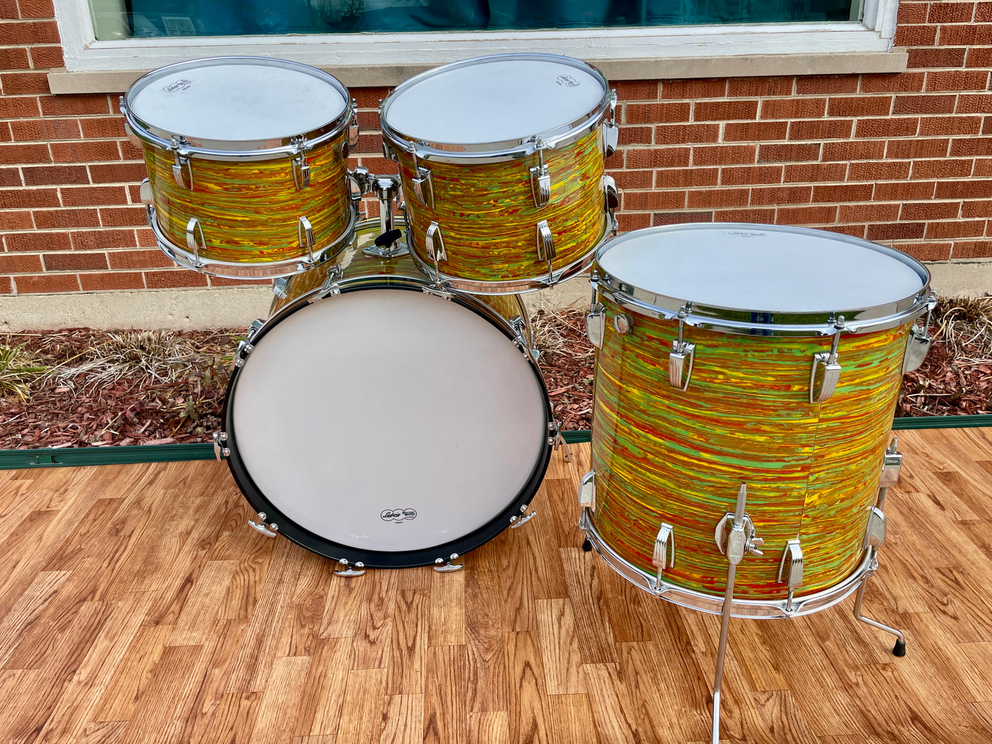 1970s Ludwig Big Beat Drum Set Citrus Mod 22/12/13/16 Bun E. Carlos