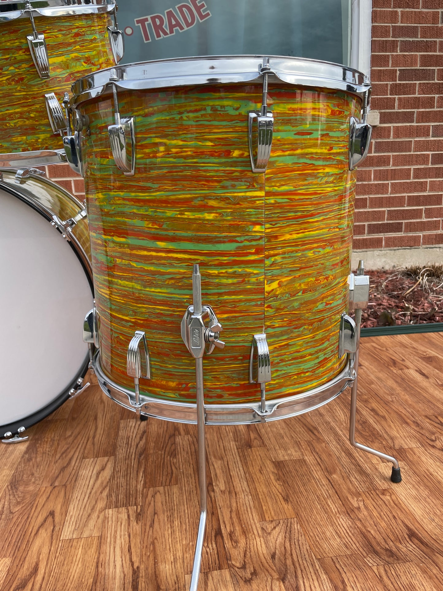 1970s Ludwig Big Beat Drum Set Citrus Mod 22/12/13/16 Bun E. Carlos