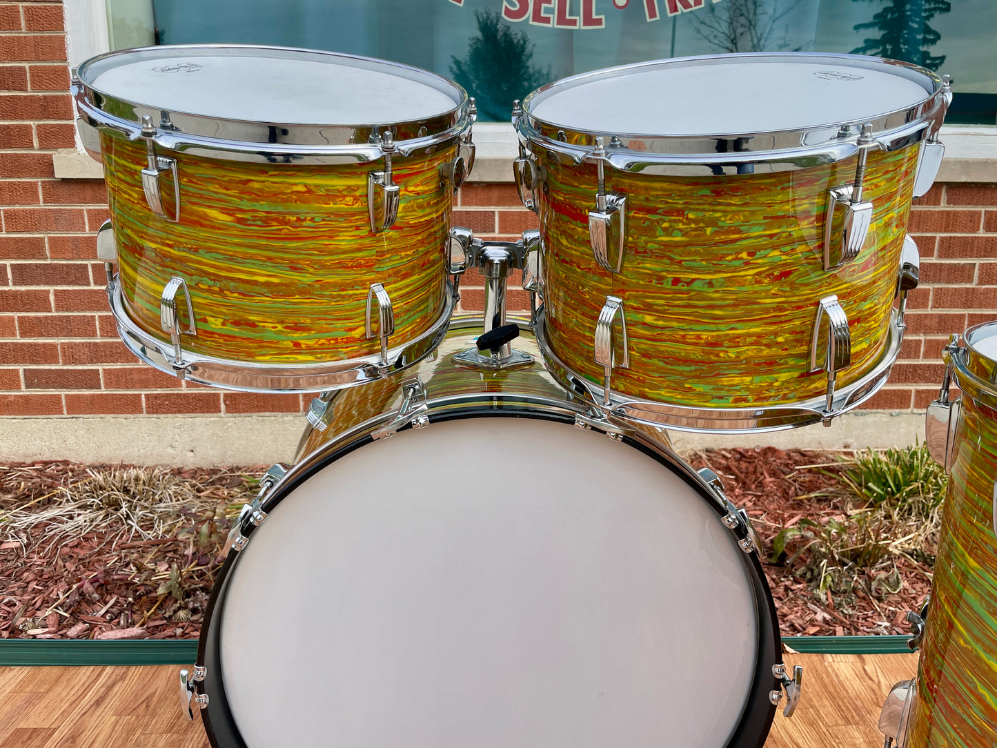 1970s Ludwig Big Beat Drum Set Citrus Mod 22/12/13/16 Bun E. Carlos