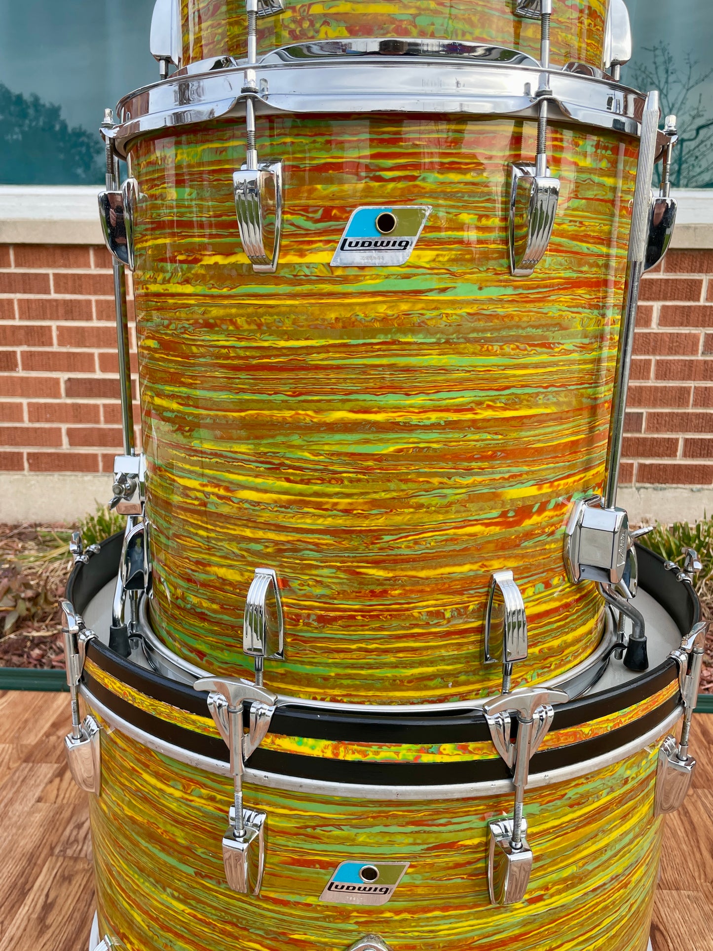 1970s Ludwig Big Beat Drum Set Citrus Mod 22/12/13/16 Bun E. Carlos