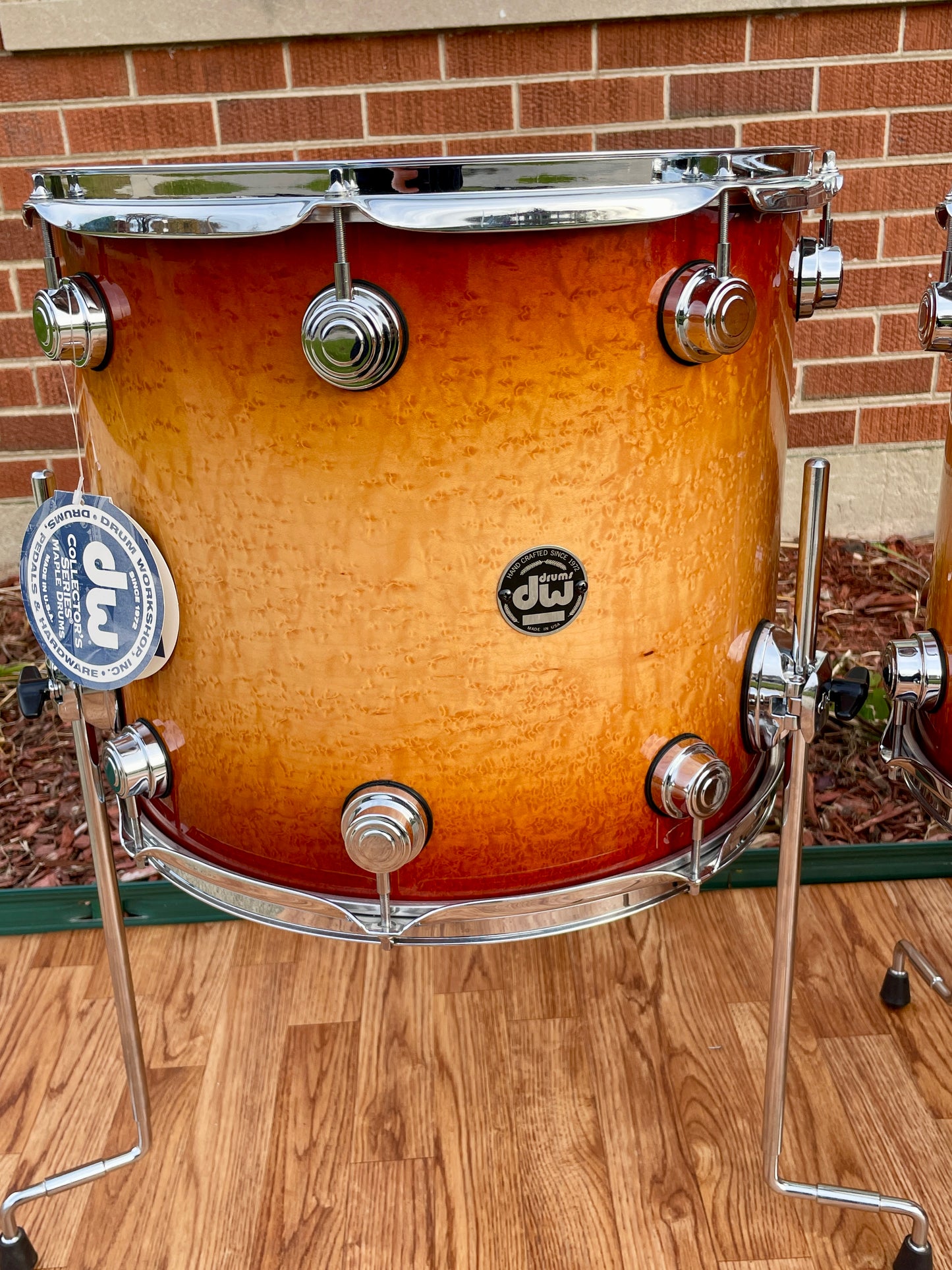 2002 DW Collector's Series Besse Forest Exotic Super Birdseye Maple Drum Set Burnt Toast Burst 22/12/14/16 w/ 7x14 Snare Drum Workshop