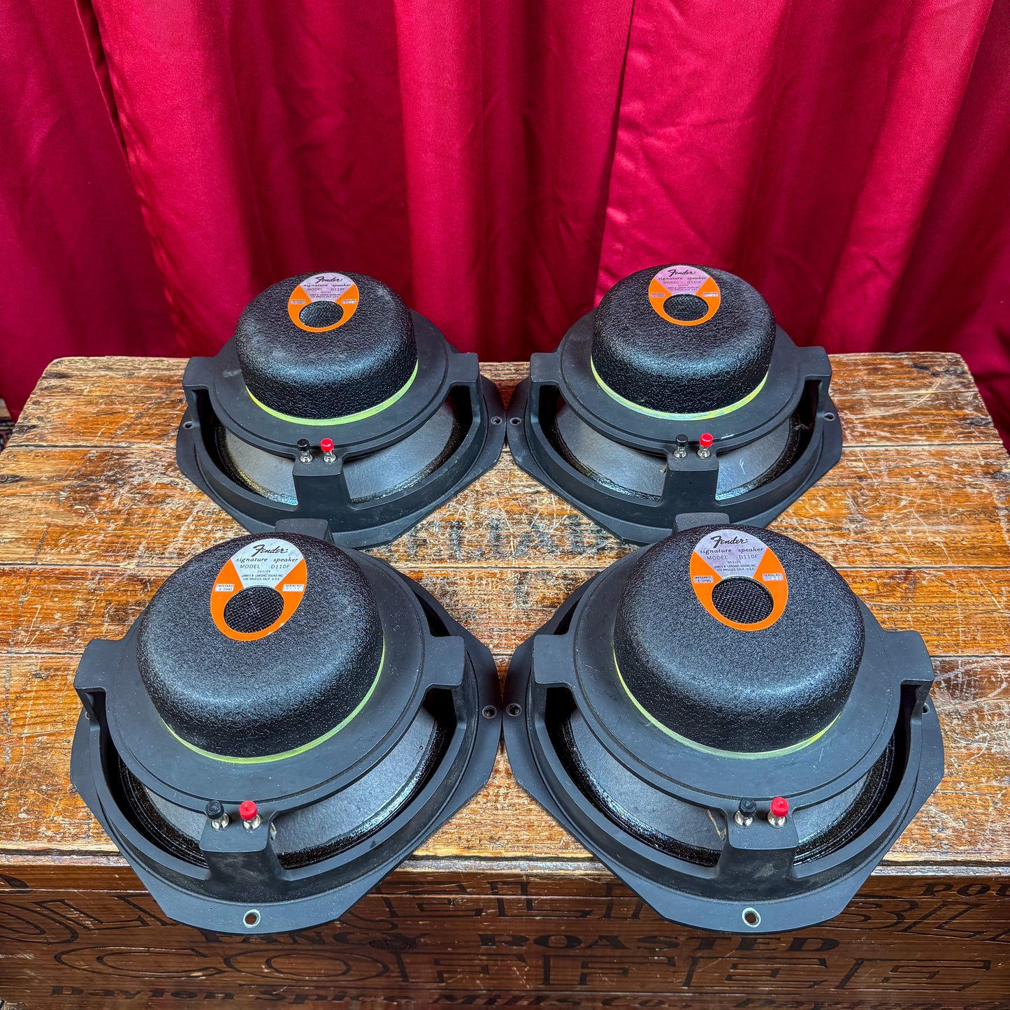 Set of 4 Vintage 10" JBL Fender D110F Speakers 8 Ohms Quad