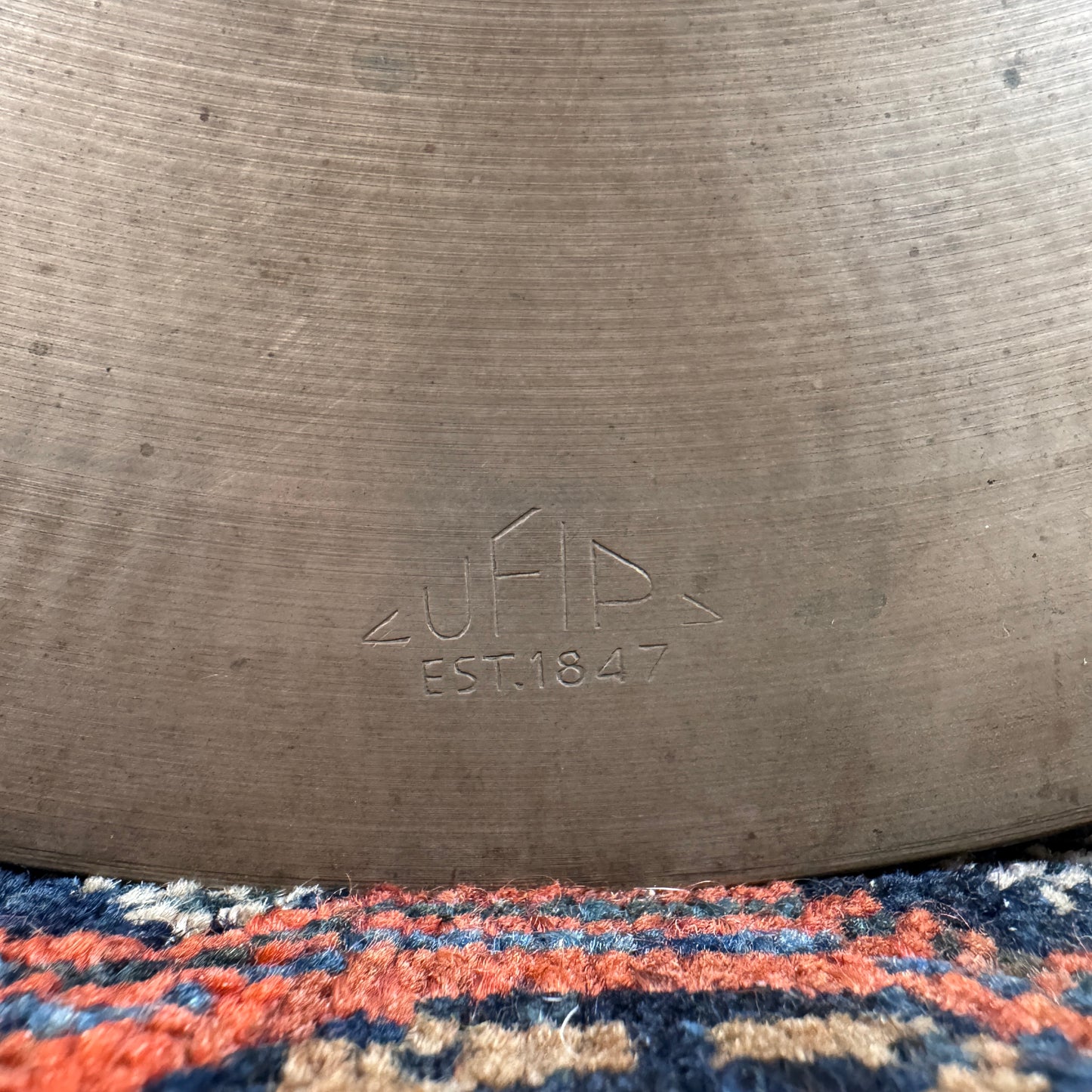 16" UFIP 1960s Crash Cymbal w/ Rivets Made In Italy 1246g *Video Demo*