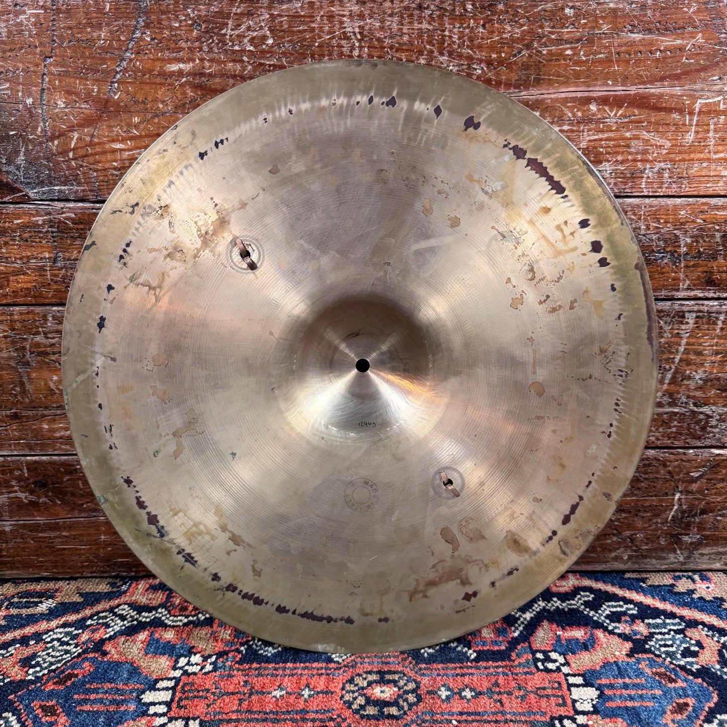 16" UFIP 1960s Crash Cymbal w/ Rivets Made In Italy 1246g *Video Demo*