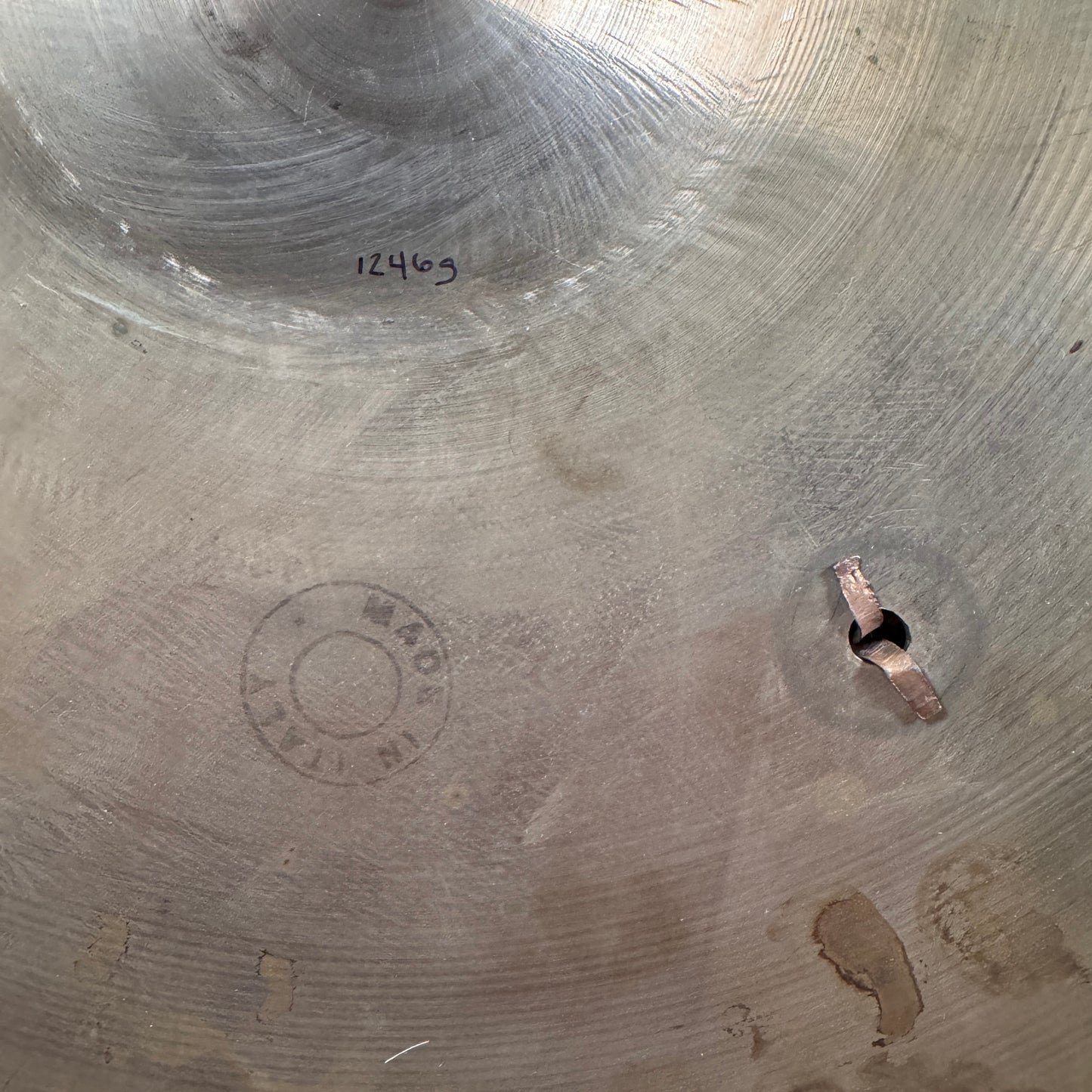 16" UFIP 1960s Crash Cymbal w/ Rivets Made In Italy 1246g *Video Demo*