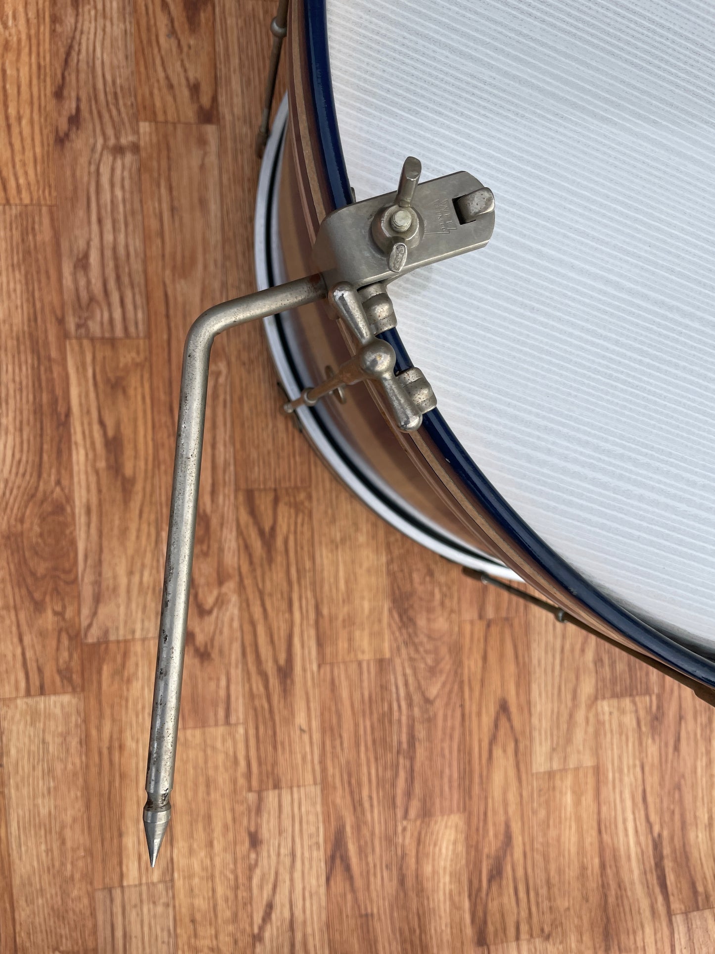 1958-60 Ludwig Trans Badge 12x20 Bass Drum Blue/Silver Duco