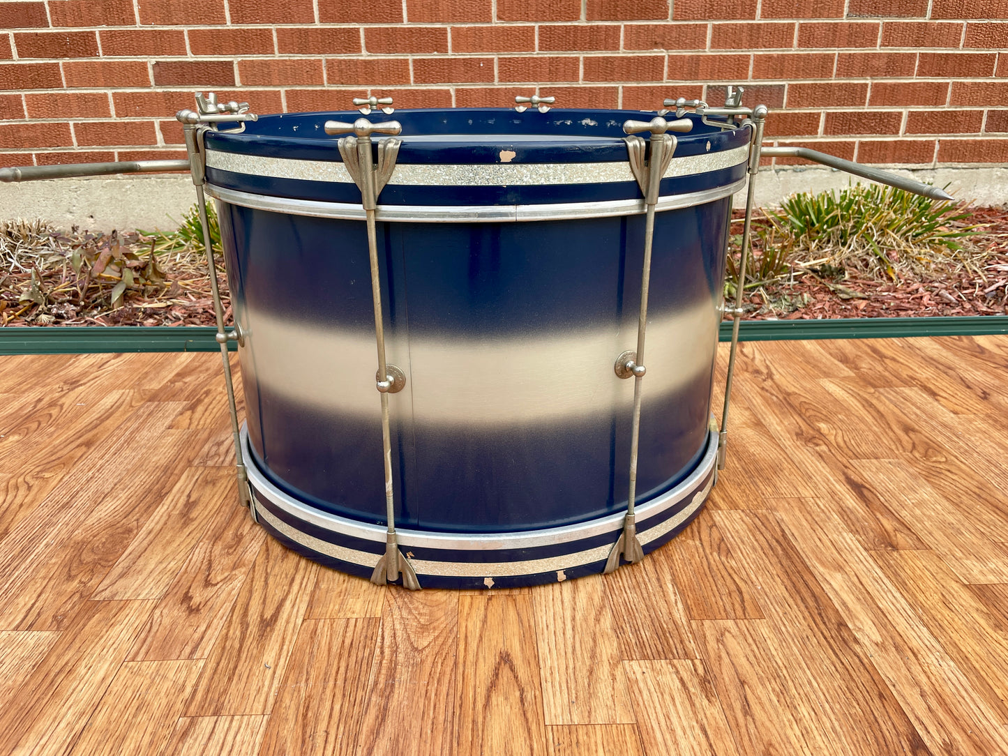 1958-60 Ludwig Trans Badge 12x20 Bass Drum Blue/Silver Duco