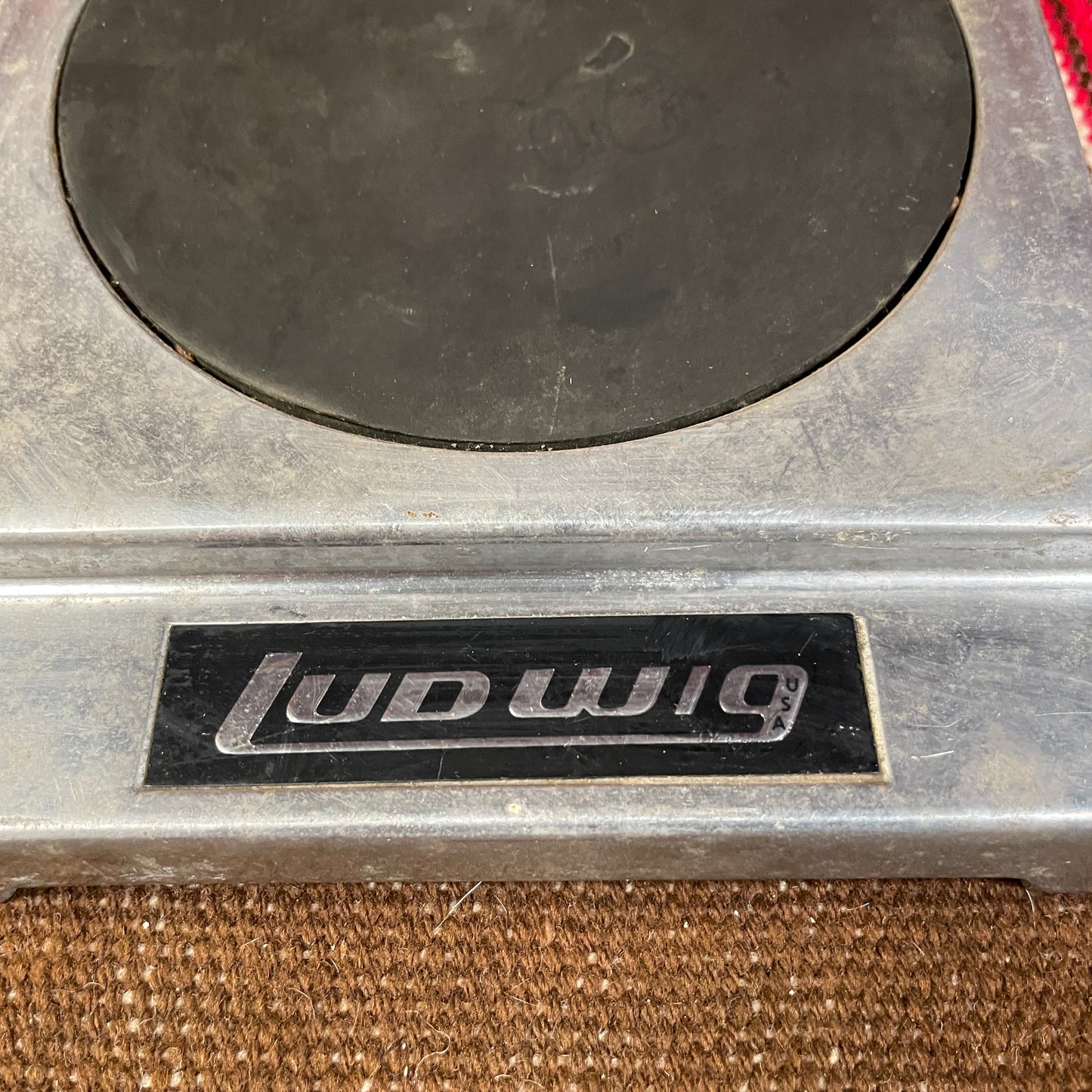 1970s Ludwig No. 4050 Practice Pad Aluminum / Rubber