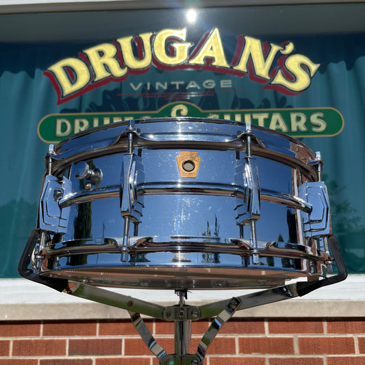 1960s Ludwig 5x14 Chrome Over Brass Pre-Serial Super 400 Supraphonic Snare Drum