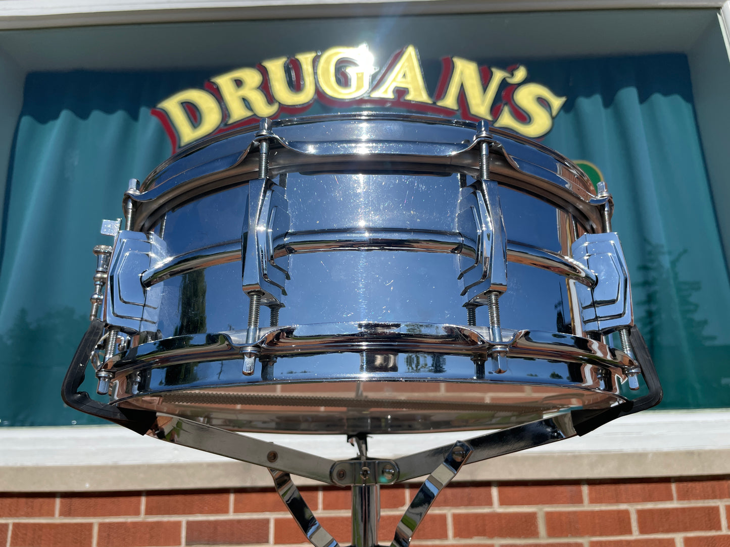 1960s Ludwig 5x14 Chrome Over Brass Pre-Serial Super 400 Supraphonic Snare Drum