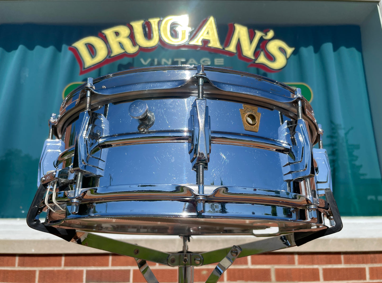 1960s Ludwig 5x14 Chrome Over Brass Pre-Serial Super 400 Supraphonic Snare Drum