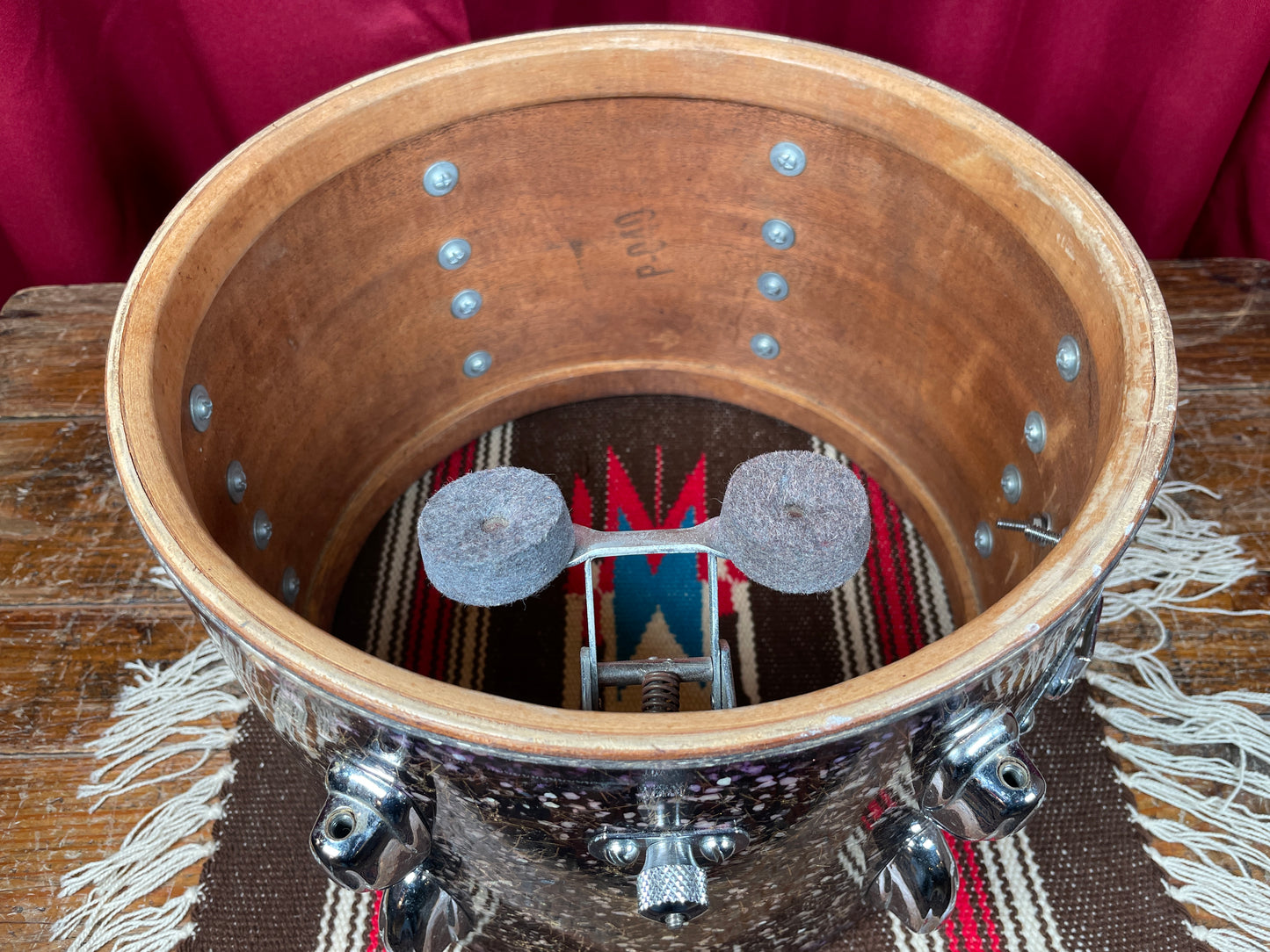 1960s Slingerland 8x12 Tom Drum Single Capri Pearl